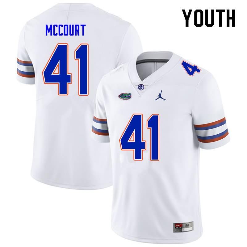 NCAA Florida Gators Alex McCourt Youth #41 Nike White Stitched Authentic College Football Jersey VKC8564OA